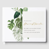 Modern Green Leafy Palm Tropical Foliage Wedding Gastenboek (Voorkant)