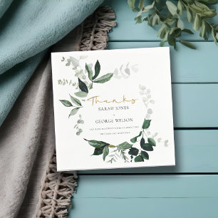 Modern Green Leafy Tropical Foliage Chic Wedding Servet