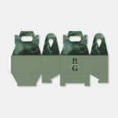 Modern Green Marble Monogram Wedding Bedankdoosjes (Uitgevouwen)