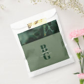 Modern Green Marble Monogram Wedding Bedankzakje (Gezegeld)