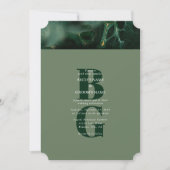 Modern Green Marble Monogram Wedding Kaart (Voorkant)