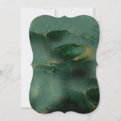 Modern Green Marble Monogram Wedding Kaart (Achterkant)