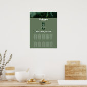 Modern Green Marble Monogram Wedding Seating Chart Poster (Keuken)