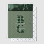 Modern Green Marble Monogram Wedding Vellum Uitnodigingen (Offset (Uitnodiging))