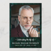 Modern Green Marble Photo Order of Service Funeral Programma (Voorkant)