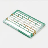Modern Green Marble Weekly School Schedule Post-it® Notes (Schuin)