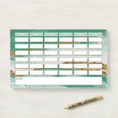 Modern Green Marble Weekly School Schedule Post-it® Notes (Op bureau)