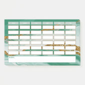 Modern Green Marble Weekly School Schedule Post-it® Notes (Voorkant)