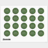 Modern Green Merry kerst Ronde Sticker (Vel)