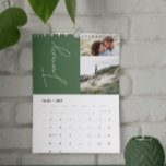Modern green minimale 2 photo family elegant<br><div class="desc">Photo verte minimale moderne multiphoto 2 par month family calendar. A stylish bold way to show your family photographis</div>
