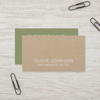 Modern Green Minimalist Kraft Consultant Visitekaartje