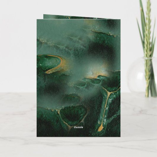 Modern Green Monogram Order of Service Programma (Achterkant)