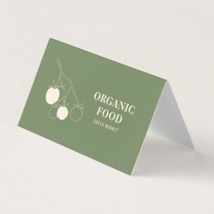 Modern Green Organic Food  Visitekaartjes