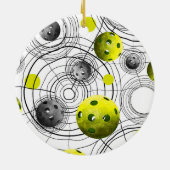 Modern Green Pickleball Keramisch Ornament (Achterkant)