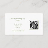 Modern Green QR Code Visitekaartje (Achterkant)