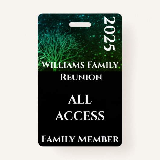 Modern Green Rustic Family Reunion Gift Badge (Voorkant)