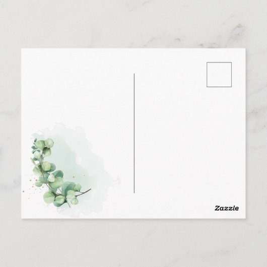 Modern green rustic greenery 18th birthday elegant briefkaart (Achterkant)