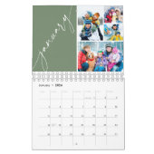 Modern Green Script 4 Photos Per Month Kalender (Jan 2026)