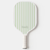 Modern Green Stripes Custom Name Pickleball Paddle (Achterkant)