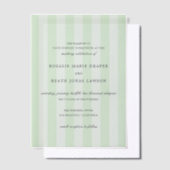 Modern Green Stripes Elegant Wedding Vellum Uitnodigingen (Offset)
