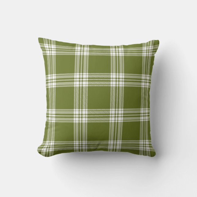 Modern Green Tartan Pset Sierkussen (Voorkant)