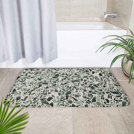 Modern Green Terrazzo Badmat