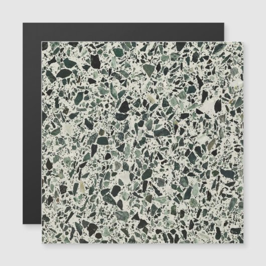 Modern Green Terrazzo Magnetische Uitnodiging (Voorkant / Achterkant)