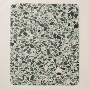 Modern Green Terrazzo Sherpa Deken