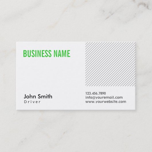 Modern Green Title Driver Visitekaartje (Voorkant)