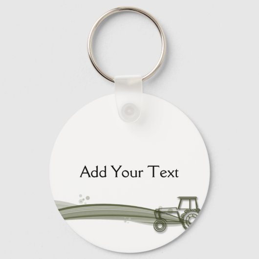 Modern Green Tractor Illustration Sleutelhanger (Voorkant)