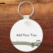 Modern Green Tractor Illustration Sleutelhanger (Voorkant)