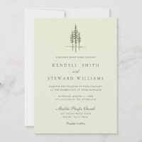 Modern Green Tree Forest rustieke bruiloft uitnodi