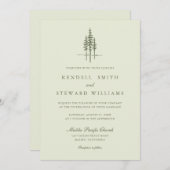 Modern Green Tree Forest rustieke bruiloft uitnodi Kaart (Voorkant / Achterkant)