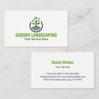Modern Green Tree Growth Logo Business Card Visitekaartje