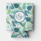 Modern Green Tropical Leafs Pattern Blikjeskoeler (Voorkant)