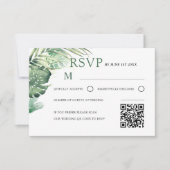 Modern Green Tropical RSVP Wedding  Kaartje (Voorkant)