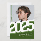 Modern Green Typography Photo Afstuderen Kaart (Voorkant)