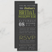 Modern Green Typography Vrijgezellenfeest Long Kaart (Voorkant / Achterkant)