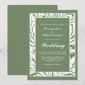 Modern Green Wedding Kaart (Voorkant / Achterkant)