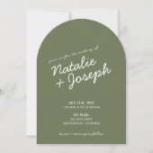 Modern Green Whimsical Summer Arched Wedding Kaart (Voorkant)