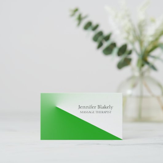 Modern Green White Afspraak Visitekaartje Afsprakenkaartje (Staand voorkant)