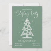 Modern Green & White Christmas Party Invitation (Devant)