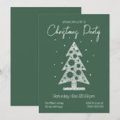 Modern Green & White Christmas Party Invitation (Devant / Derrière)