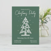 Modern Green & White Christmas Party Invitation (Debout devant)