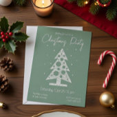 Modern Green & White Christmas Party Invitation