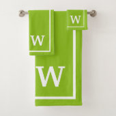 modern Green White Personalized Monogram  (En situation)