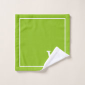 modern Green White Personalized Monogram (Gant de toilette)