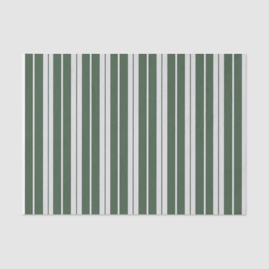Modern Green White Striped Tissuepapier (Voorkant)
