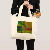 Modern Green Yellow Abstract Grote Tote Bag (Voorkant (product))