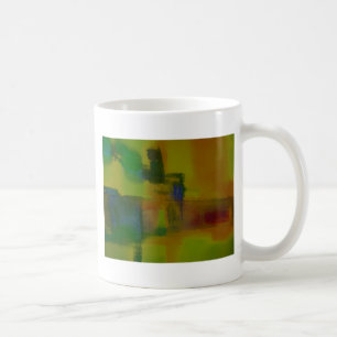 Modern Green Yellow Abstract Koffiemok